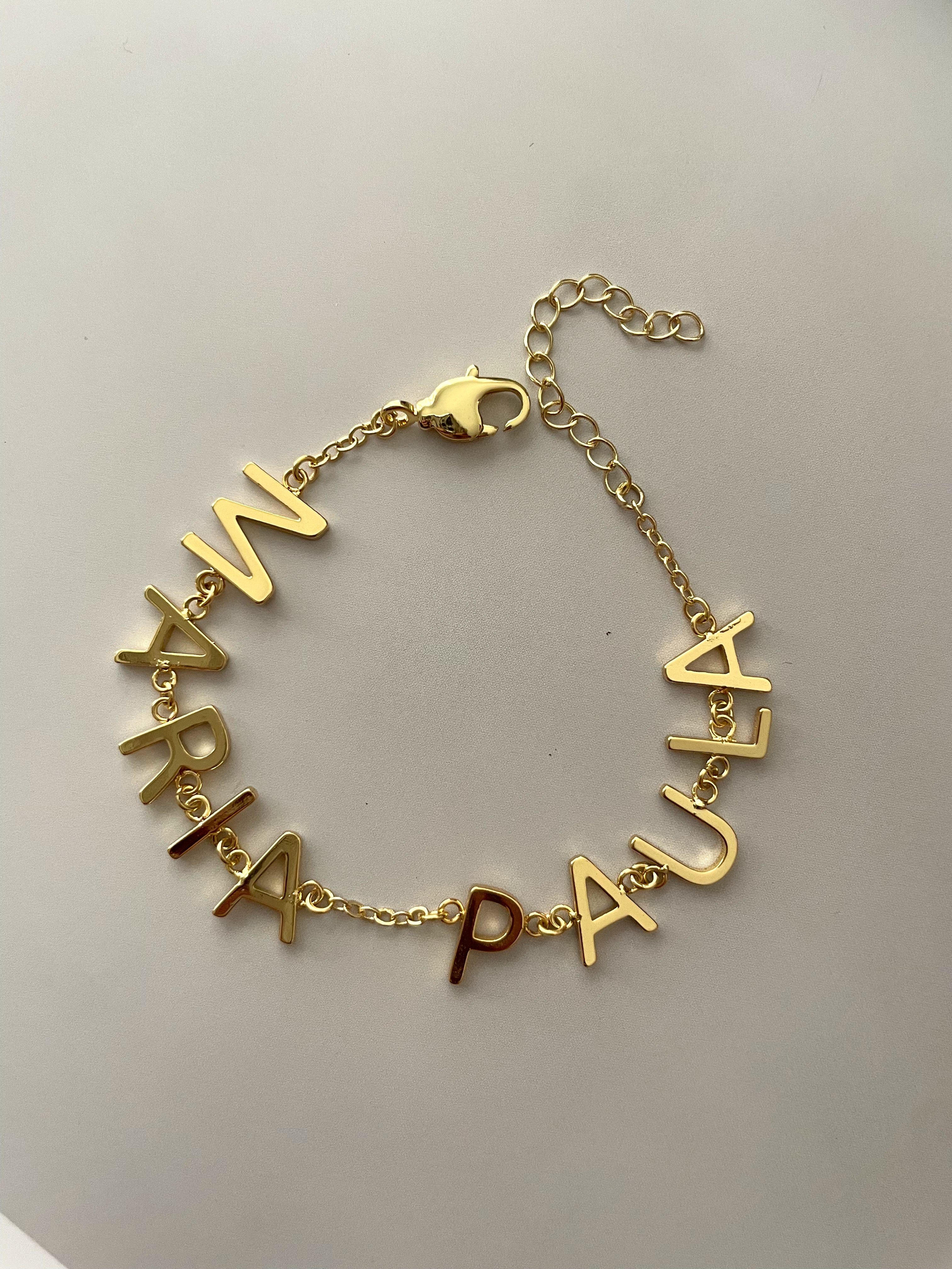 Gold store alphabet bracelet