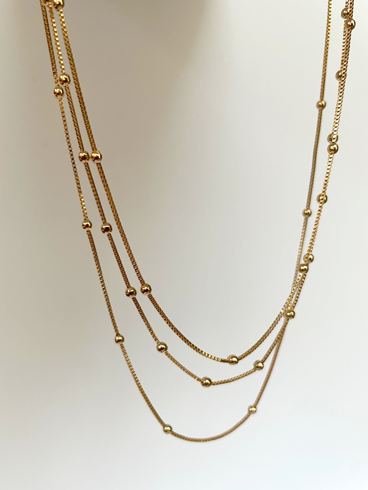 Beaded Triple Layered Necklace