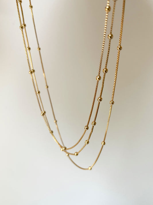 Beaded Triple Layered Necklace