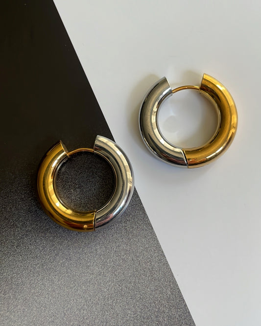 Bicolor stainless steel hoops