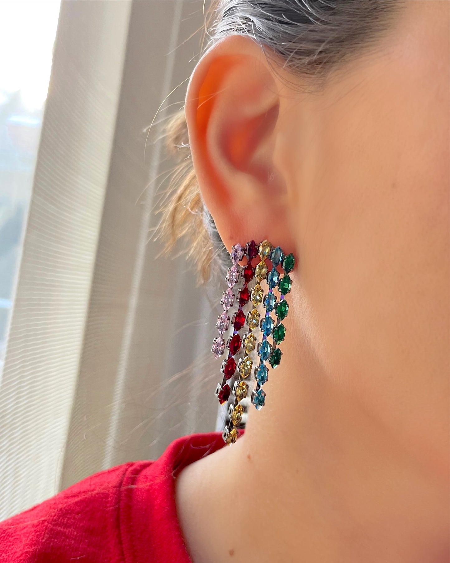 Boucles d'oreilles pompons en zircone