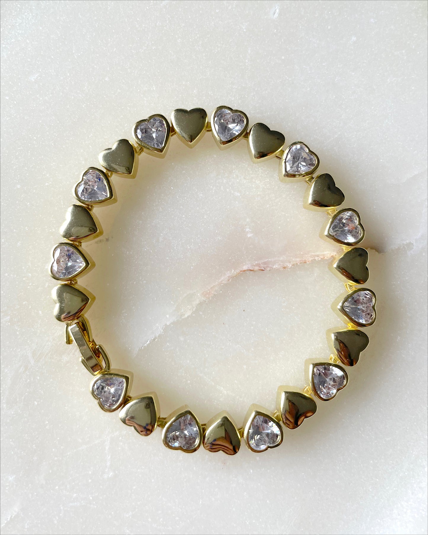 Zirconia and gold bracelet