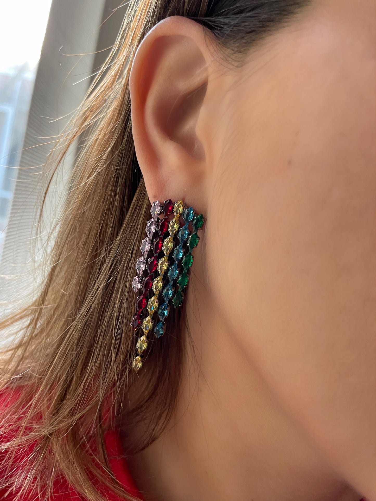 Boucles d'oreilles pompons en zircone